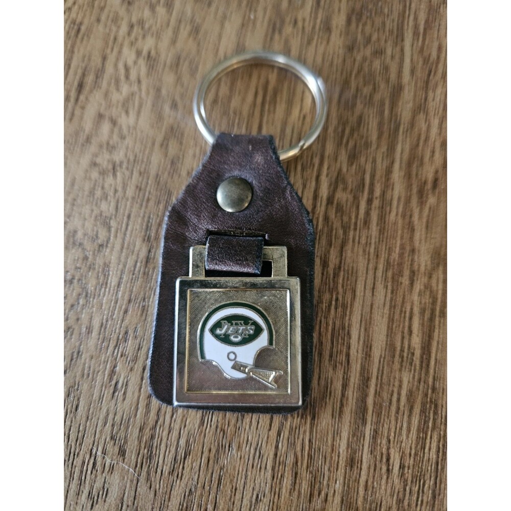 New York Jets Vintage Leather Key Chain